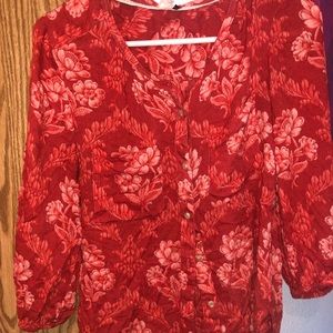 Button up light red shirt